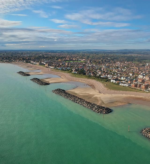 Green Blue Calm Sea at Coastal Town Bognor Regis